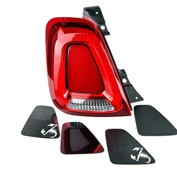 Brand New Carbon Fiber Material Stick On Rear Taillight Cover Frame Flat And Pattern Accessories For Fiat 500 695 595 Abarth