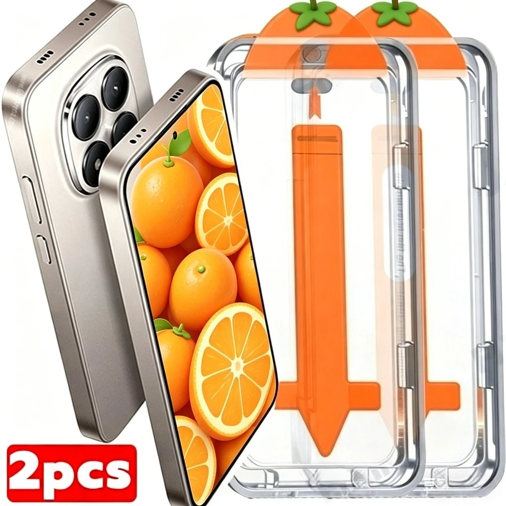 

2Pcs Ultra Clear Full Screen Protector for Redmi Note 15 14 13 Pro Plus 15 14 13 12 Pro 14S 15 14 One Click Installation Glass