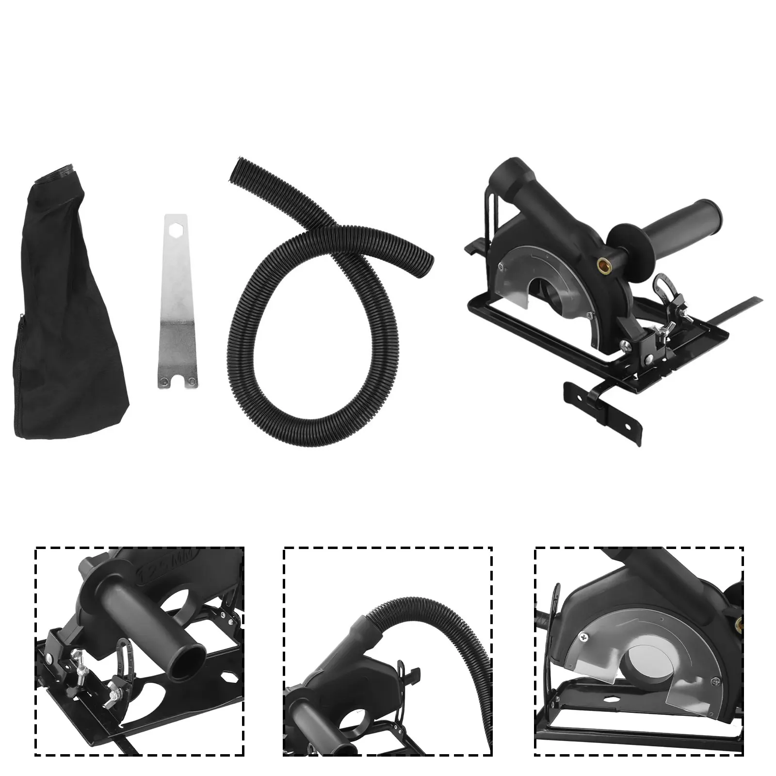 Multi Angle Cutting Bracket Angle Grinder Converter Adjustable Cutting Depth Dust Removal Pipe Auxiliary Handle