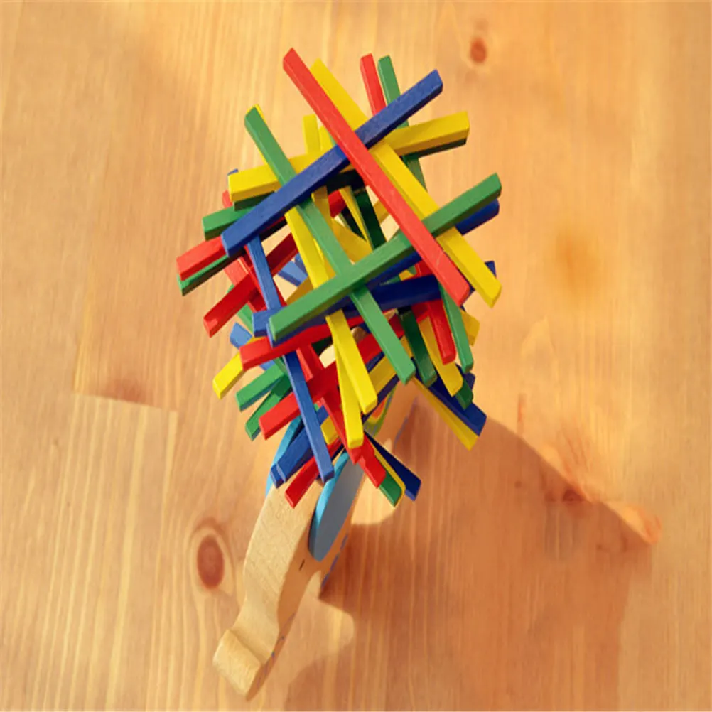 

Colorful Wooden Elephant Balance Block Early Education Parent-Child Interaction Educational Plaything for Hand-Eye Coordination
