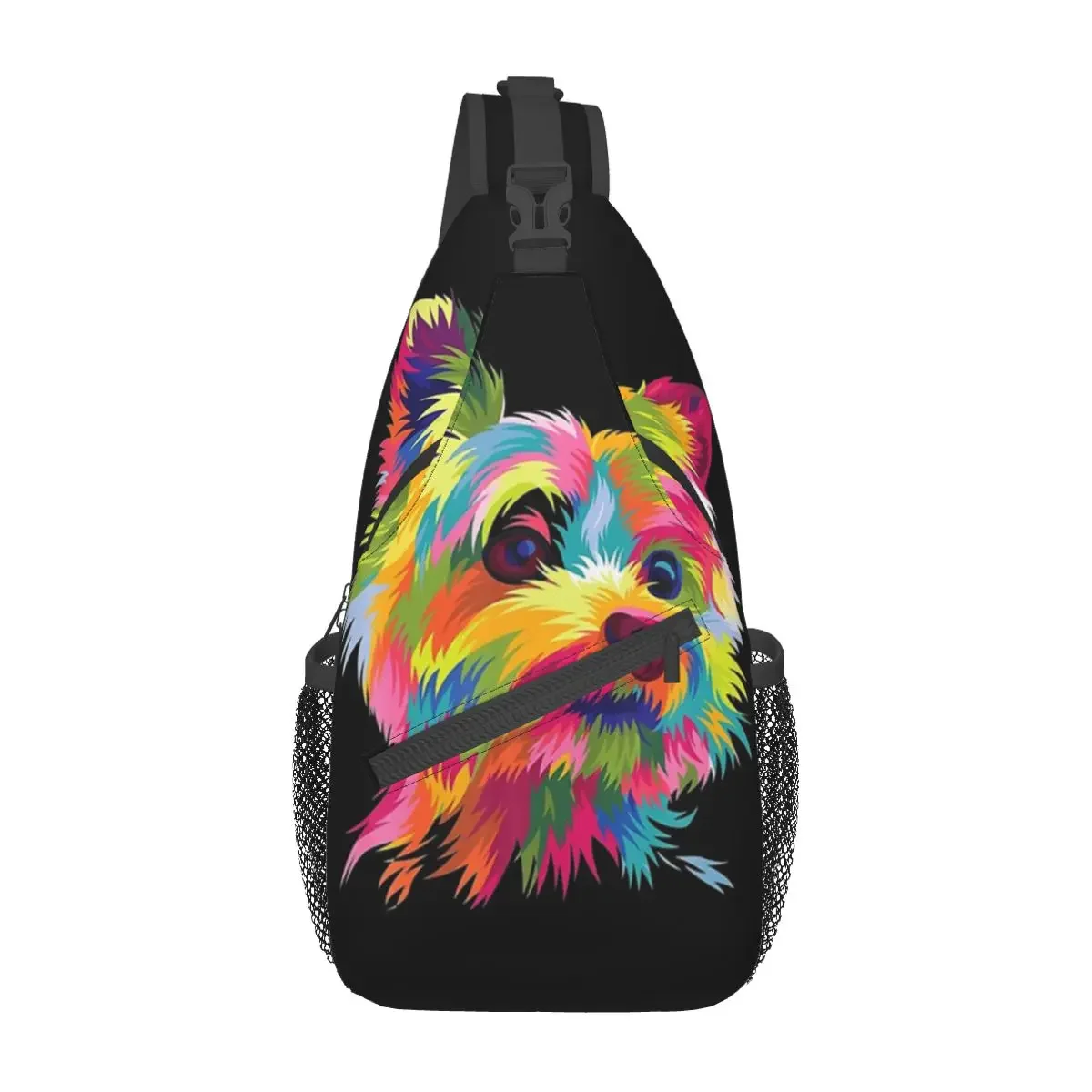 Yorkshire Terrier Yorkie Crossbody Sling Bag Small Chest Bag Dog Animal Shoulder Backpack Daypack for Travel Hiking Cycling Pack