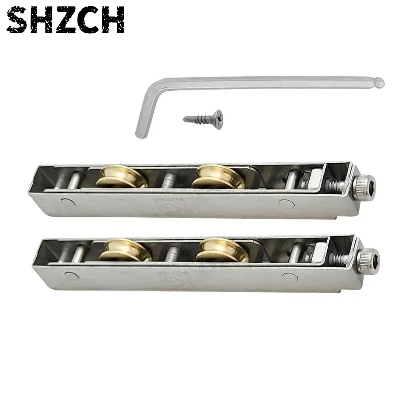 Sliding Door Pulley Broken Bridge Aluminum Balcony Sliding Door Stainless Steel Double Copper Wheel Strip Roller Accessory