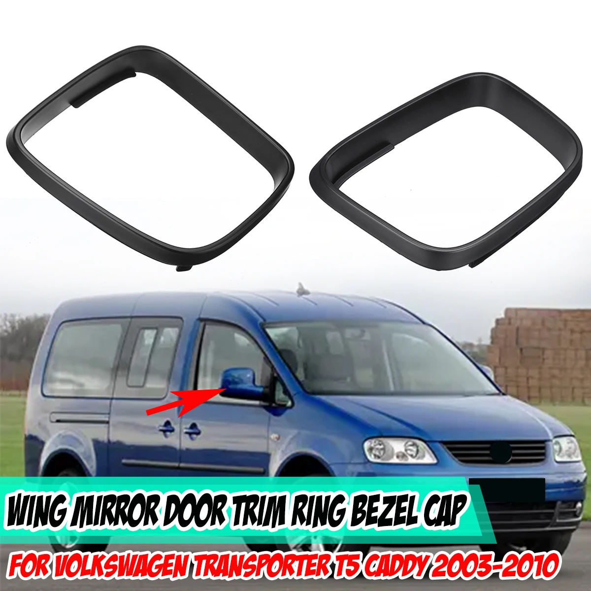 

Car Side Wing Rear View Mirror Door Trim Ring Bezel Cap Cover For Volkswagen Transporter Multivan T5 For VW Caddy 2003-2010