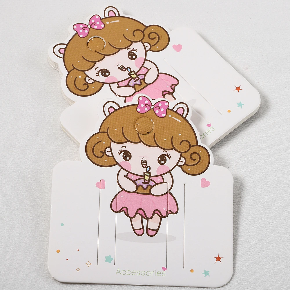 10-50pcs 84x75mm Girls Hairclips Packing Cards Display Cards for DIY Hairclips Display Cards Holder Retail Price Tags