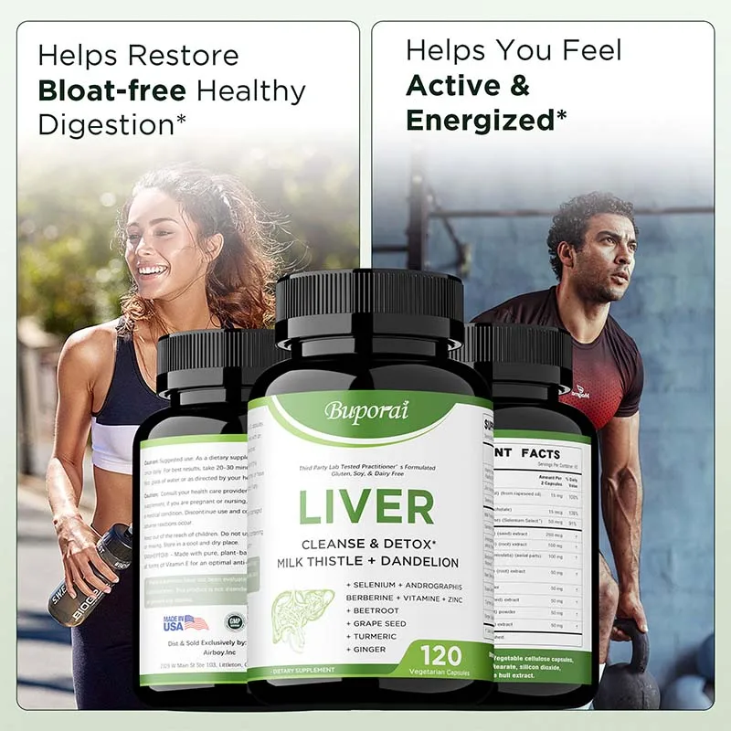 

Liver Cleanse Detox & Repair Supplement - Helps Cleanse and Detoxify The Liver, Maintains Healthy Kidney Function, Non-GMO