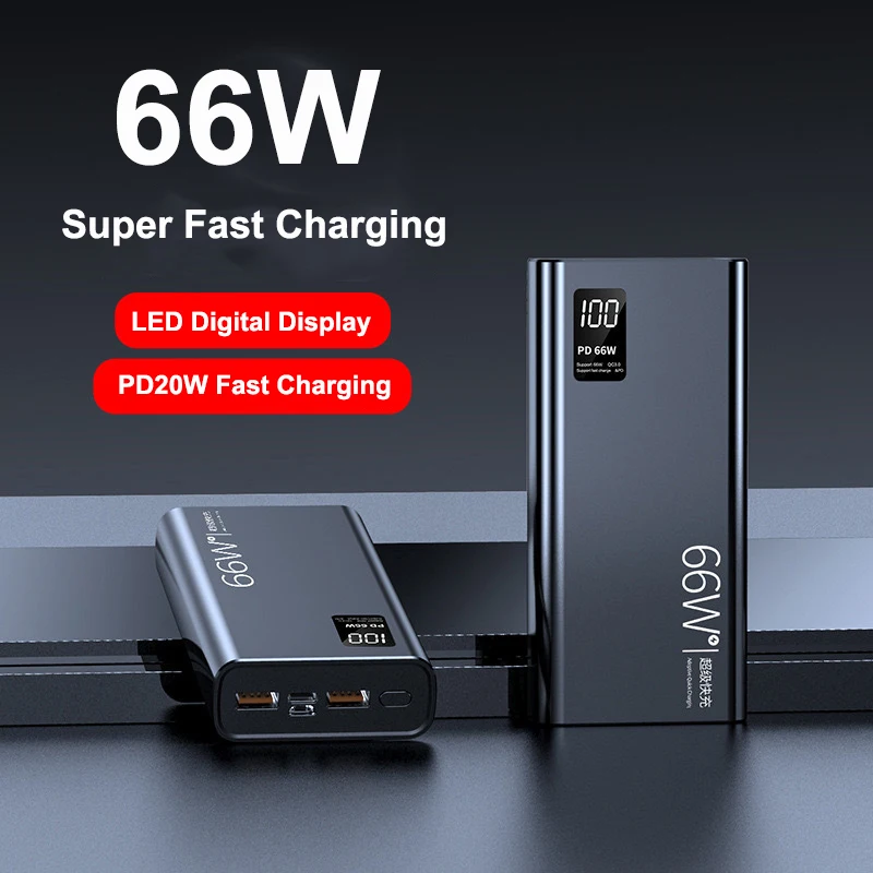 

Power Bank 50000mAh with 66W PD Super Fast Charging Powerbank External Battery Pack for iPhone Huawei Xiaomi Samsung Poverbank