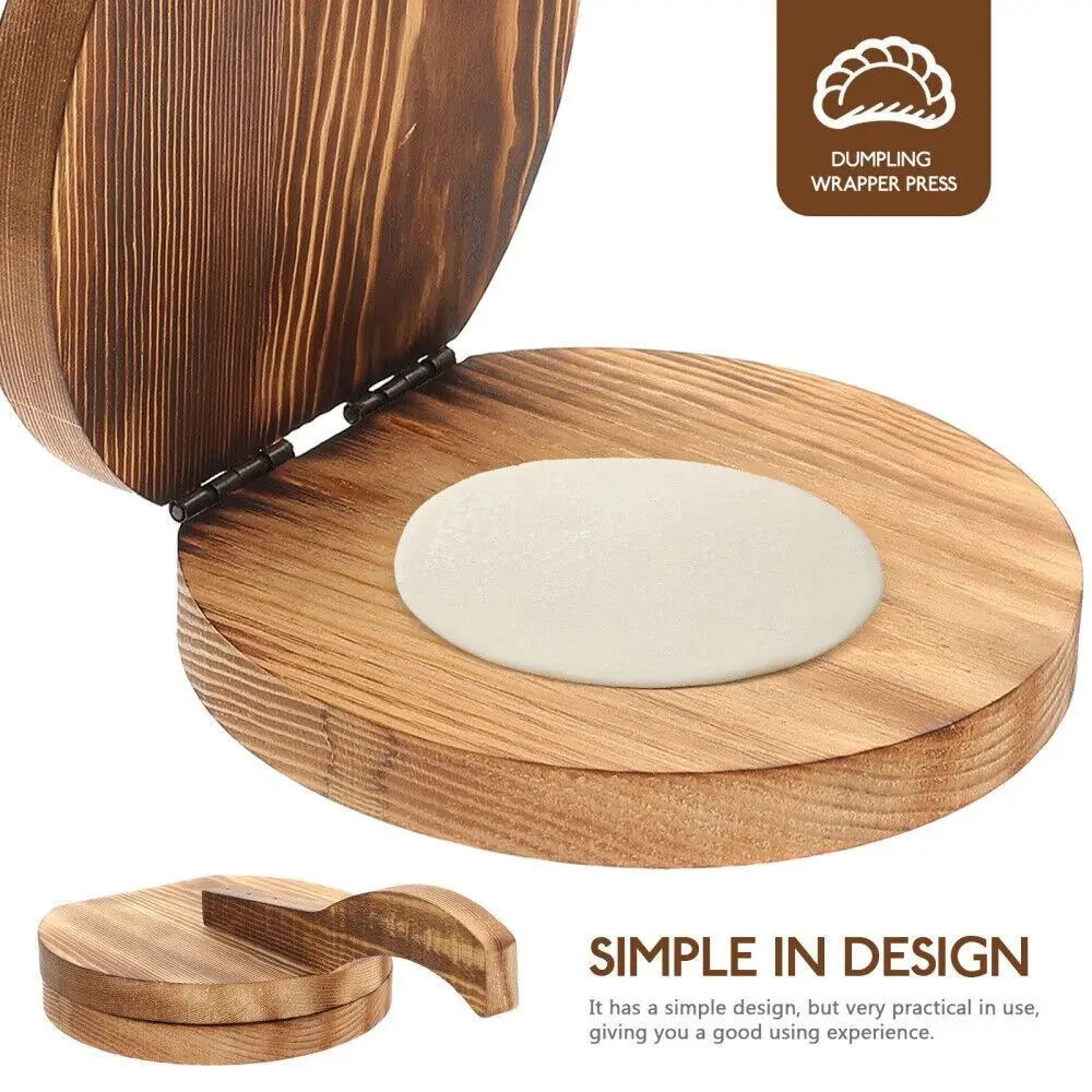 DIY Wooden Dumpling Wrapper Presser Pastry Tool Kitchen Baking Accessories Dough Presser Round Shape Chapati Presser Household