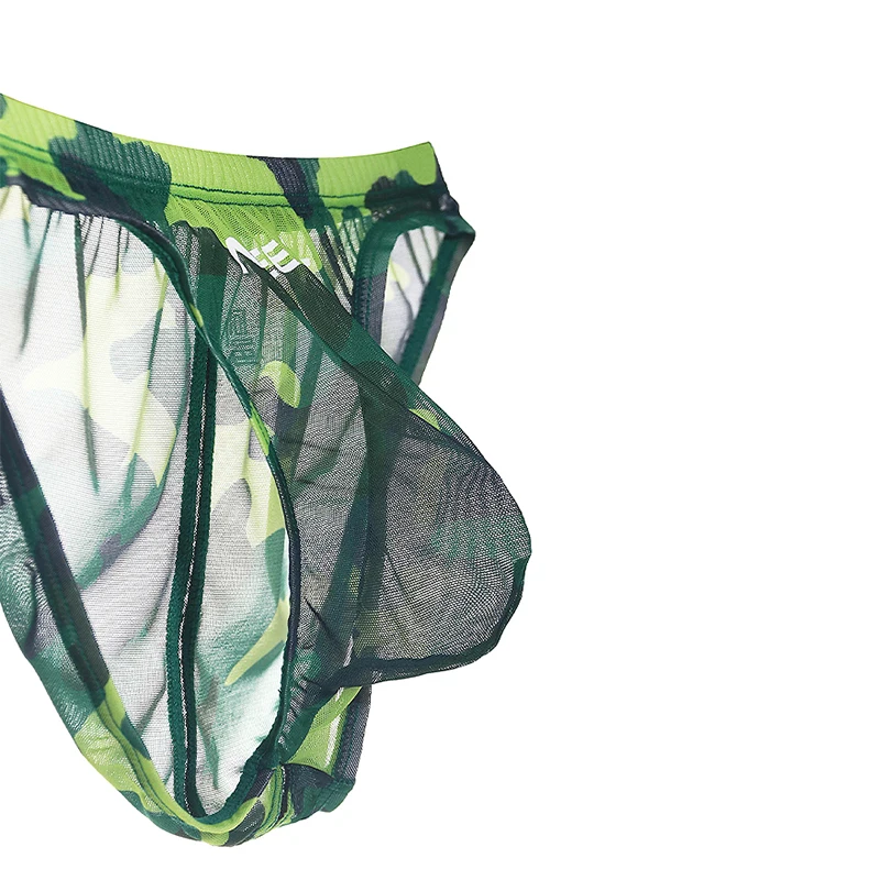 3PCS Men's Underwear Mesh Transparent Triangle Briefs Sexy Low Waist Japanese Style Underpanties