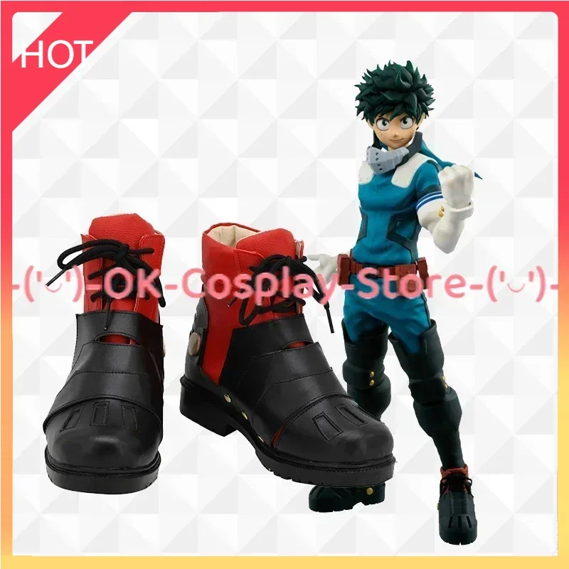 Deku Cosplay Shoes Anime Midoriya Izuku Cosplay Props PU Leather Shoes Halloween Boots Custom Made