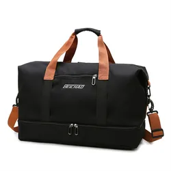 Lkeep moda fim de semana saco de viagem de náilon dos homens durante a noite duffle saco à prova dwaterproof água cabine bagagem viagem grande tote crossbody saco de ginásio