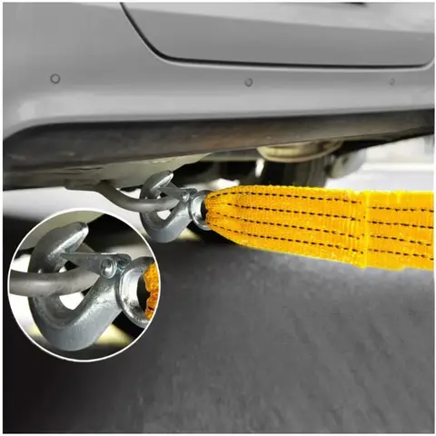 4M Heavy Duty 5 Ton Car Tow Cable Towing Pull Rope Strap Hooks Van Road Recovery for Audi Benz Buick Skoda Mazda Ford Toyota BMW 10 best sales g power bmw - №5