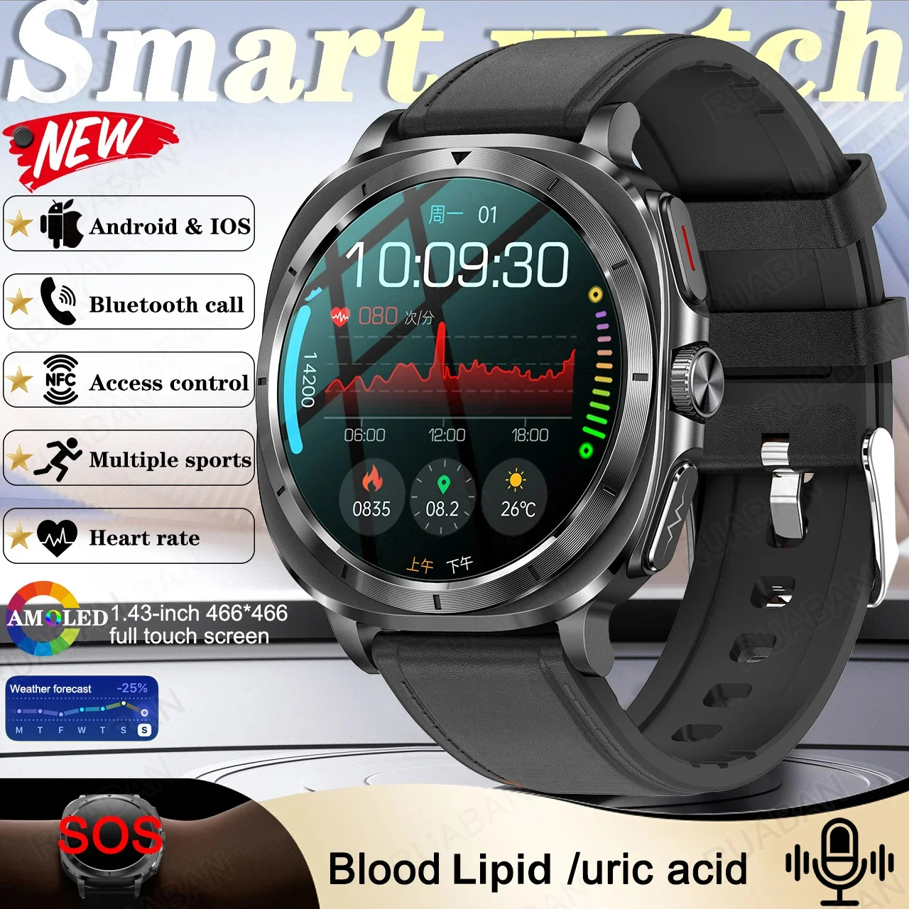 

Новинка 2024 года, умные часы для здоровья Samsung, умные часы для мужчин, Bluetooth-вызов, кровяное давление, мочевая кислота, липиды в крови, водонепроницаемые для жира тела