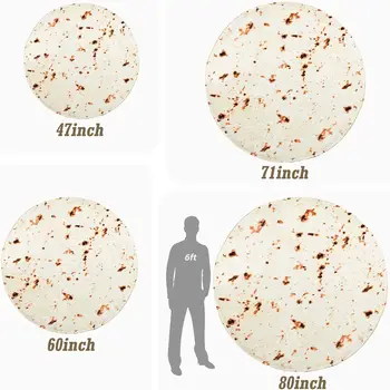 베이지색 따뜻한 성인 및 어린이 소설 옥수수 토틸라 랩 담요, 울트라 소프트 타코 플란넬 커버, 던지기 담요, 60 인치 