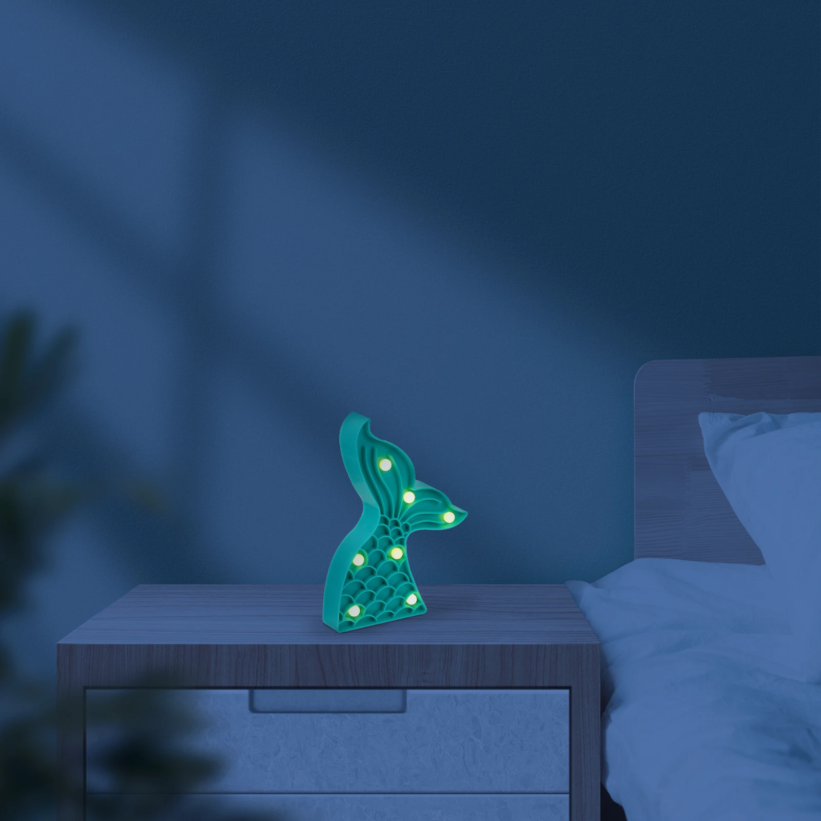 

Bedside LED Bedside Table Lamp Night Light Mermaid Tail Night Light Safe Environmental Gifts Child