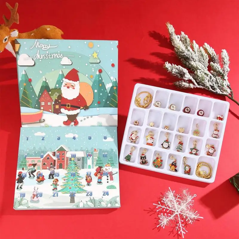 Jewelry Christmas Advent Calendar For Kids Makeup 2024 Girls Advent Calendar Kids Makeup Jewelry Making Kit for Christmas Gifts