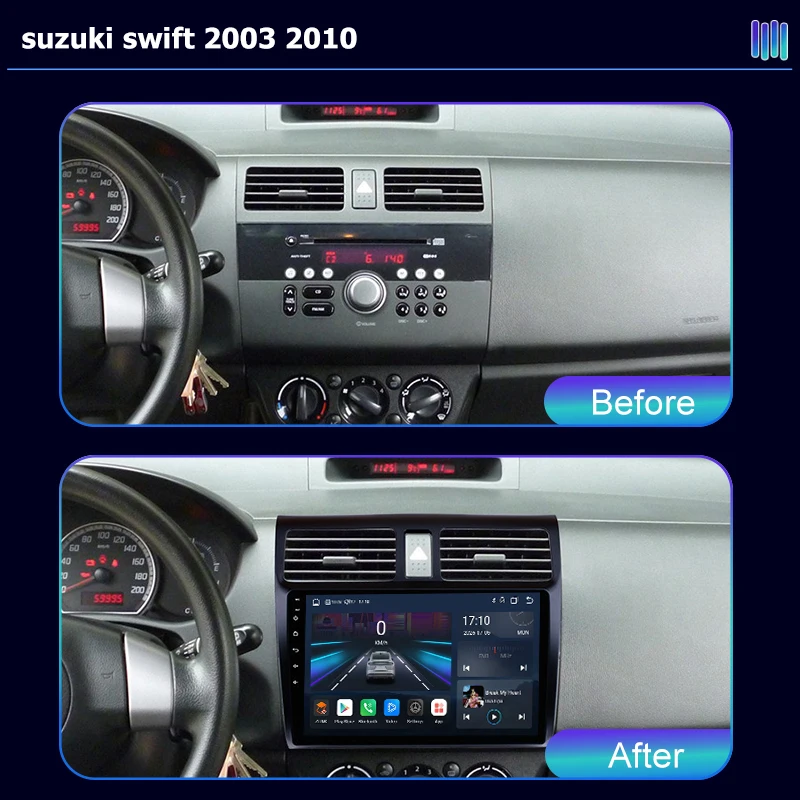 AI VOICE  Android car radio  carplay for suzuki swift 2003 2010 GPS Navigation video Multimedia Player tape recorder
