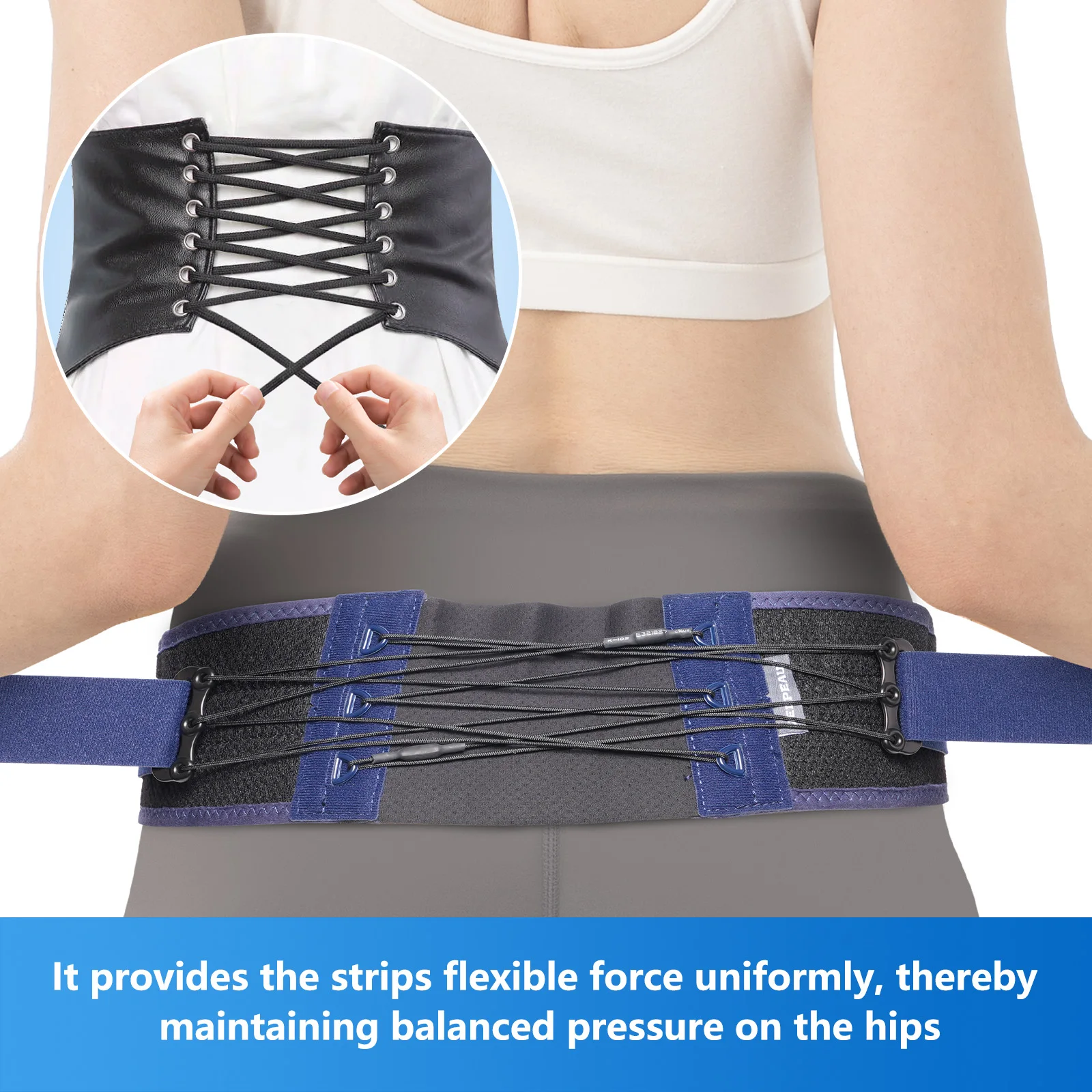 VELPEAU Pelvic Support Belt Ajustable for Sciatica Lumbar Pain Relief Tailbone Protector Sacroiliac Joint Support for Women