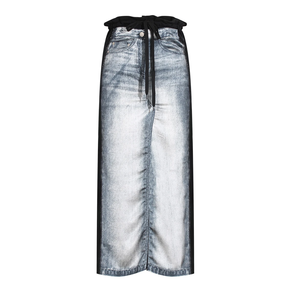 Modern Long Denim Skirts Jeans Women Stitching Niche Design Maxi Luxury Streetwear Patchwork Skirt Harajuku Personality Fashion