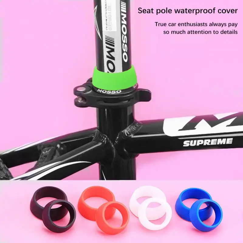 Bicycle Seat Rod Sleeve Bike Seat Post Rubber Ring Dust Cover Cycling Silicone Waterproof Protector Bike Seatpost Protecti