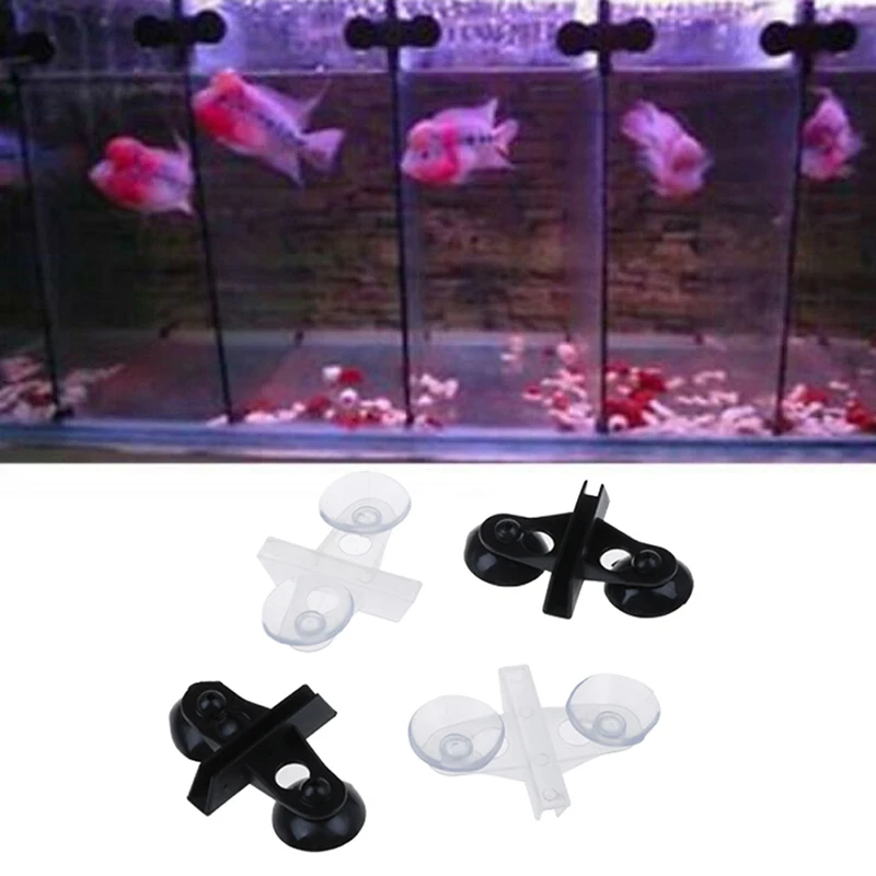 5pcs Aquarium Fish Tank Divider Suction Cup Divider Plastic Sheet Holder Set