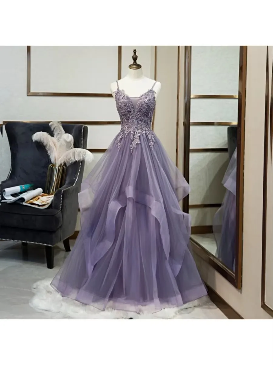 Stage Host Dresses Engagement wedding Sexy Halter Strap Dress Girls Party Dinner Dress Student Graduation Celebration Dress 2025