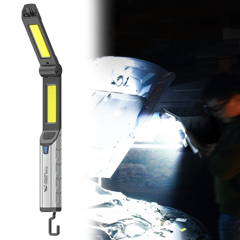 XPE cob ไฟ LED ทำงาน USB โคมไฟตรวจสอบแบบชาร์จไฟได้ไฟไฟฉายพกพาแสงไฟตรวจสอบแม่เหล็กกันน้ำสำหรับที่ซ่อมรถ