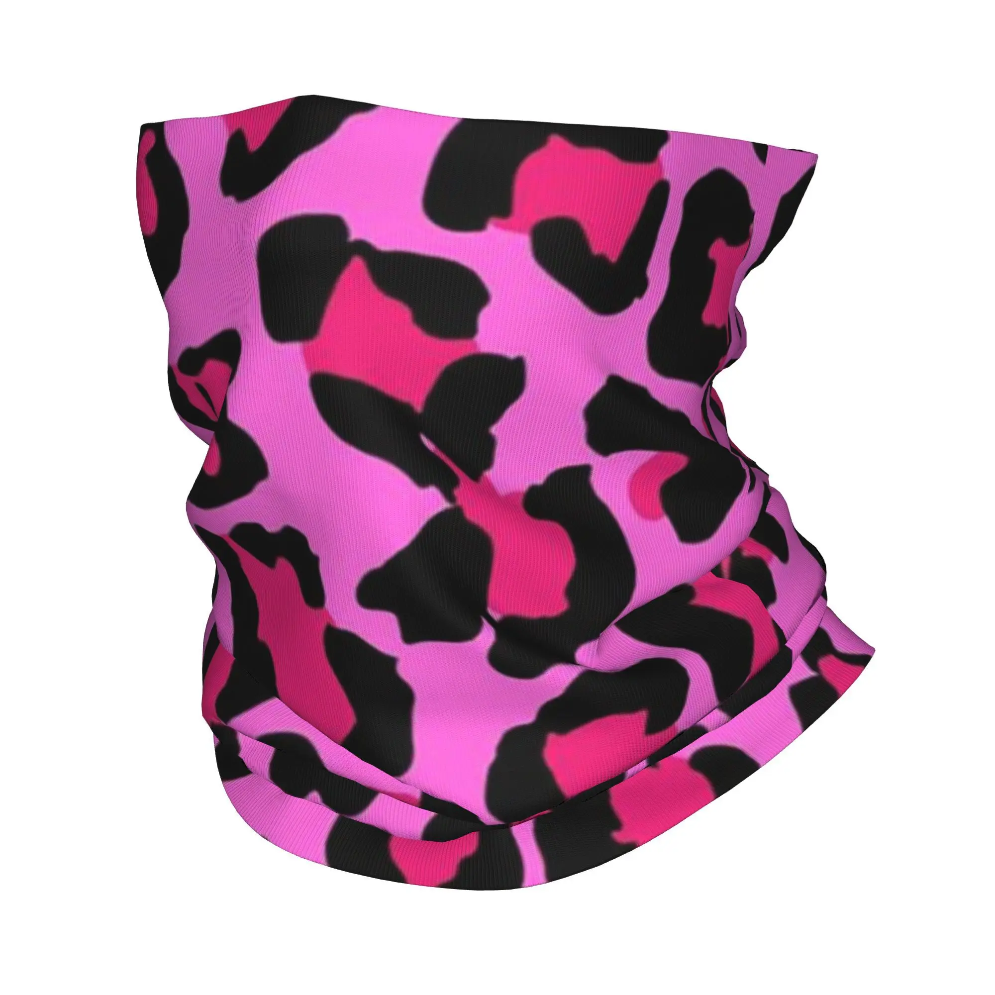 حار الوردي ليوبارد طباعة باندانا الرقبة الجراب قناع مطبوع وشاح متعدد الاستخدام أغطية الرأس ركوب للجنسين الكبار كل موسم