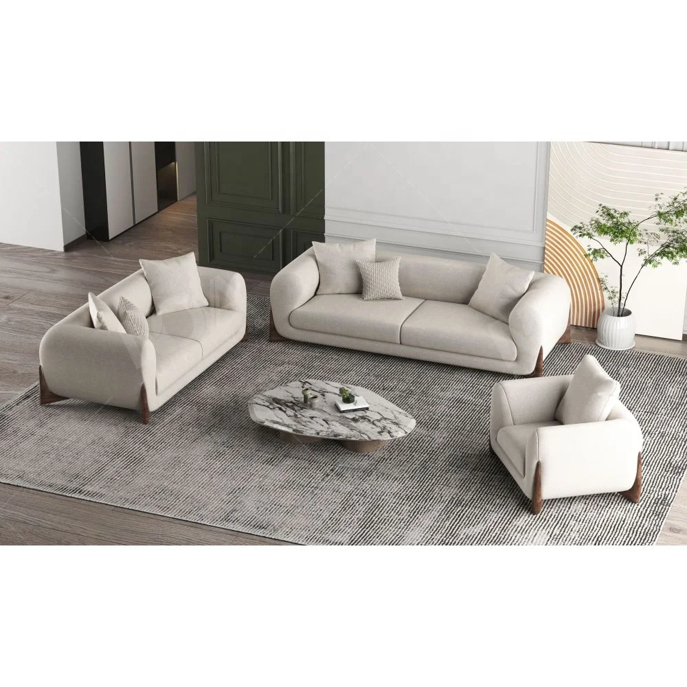

Combination Sofa Set Modern Furniture Polar Fleece Fabric Lambswool Sectional Sofa Bed New Wooden Living Room Sofa S