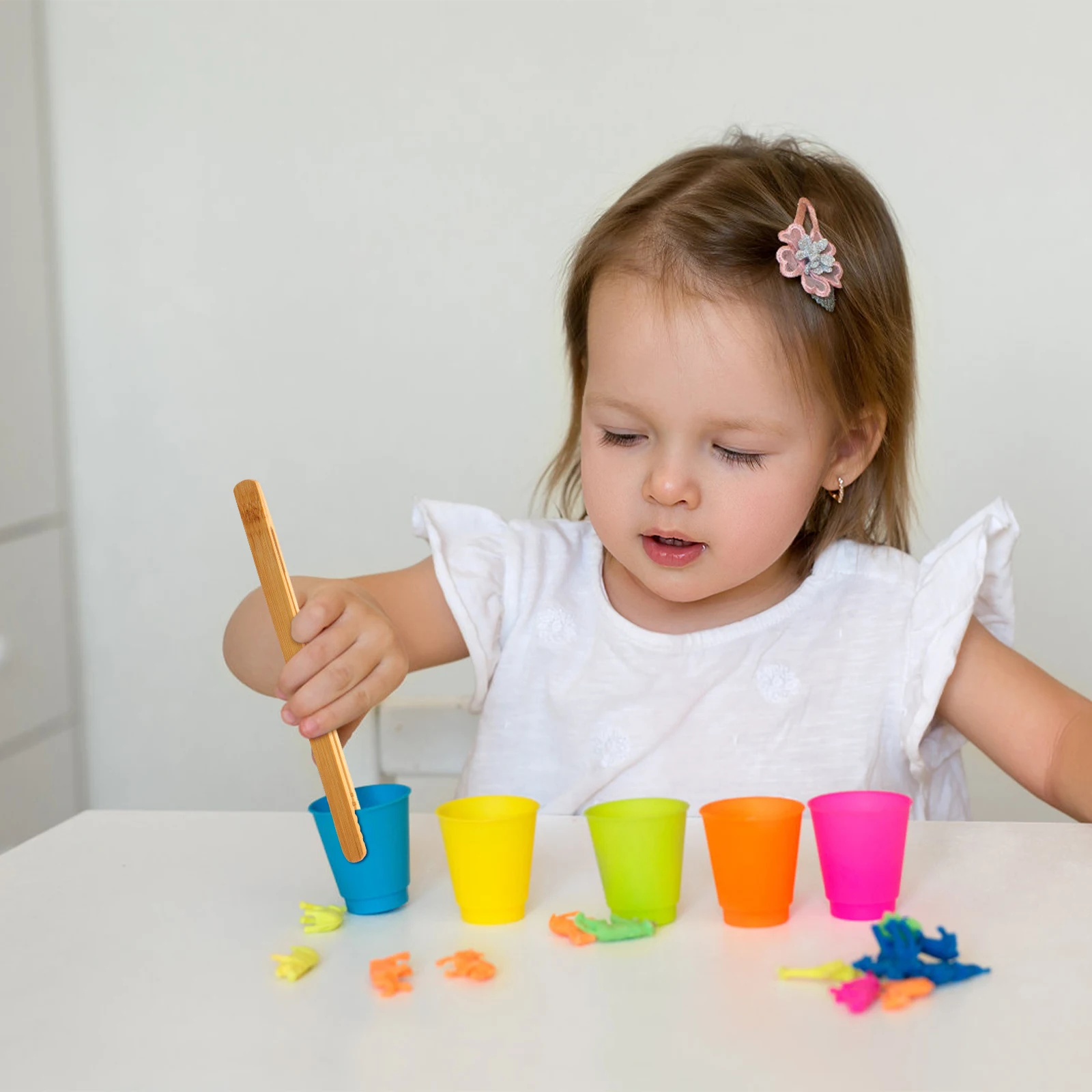 

4 Pcs Wood Tweezers Kids Tongs Fine Motor Toys Craft Tool Montessori Beads Clamp Safe Smooth Long Use Building Blocks