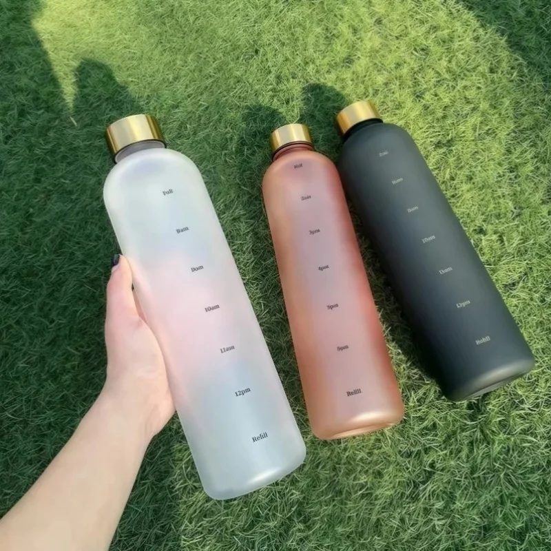 

1PCS 1000ml Large-Capacity Sports Cup Summer Sports And Fitness Sturdy Drop-Resistant Plastic Cup Gradient Colour Water Cups