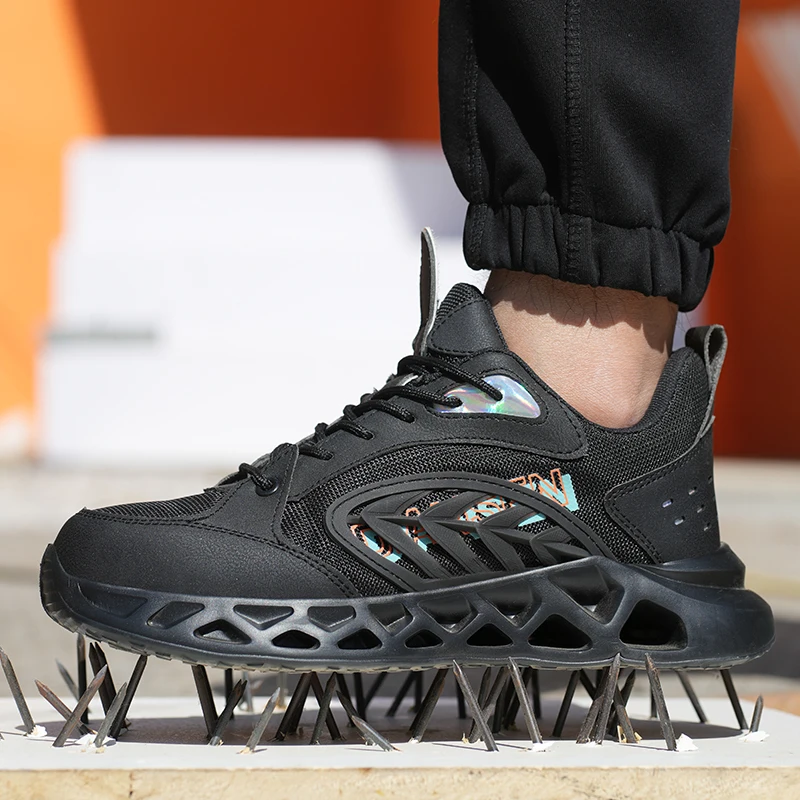 

Lightweight Men Safety Shoes Steel Toe Cap work Sneakers Men Protective Shoes Anti-smash Anti-puncture Indestructible Shoes