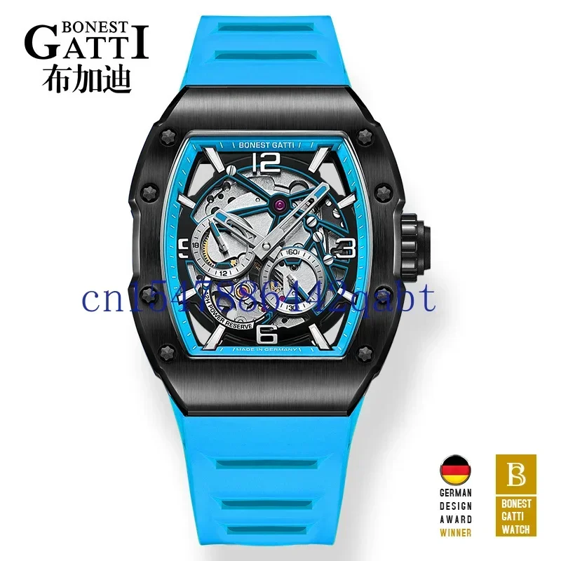 BONEST GATTI watch German craftsmanship double-sided hollow fully automatic mechanical watch