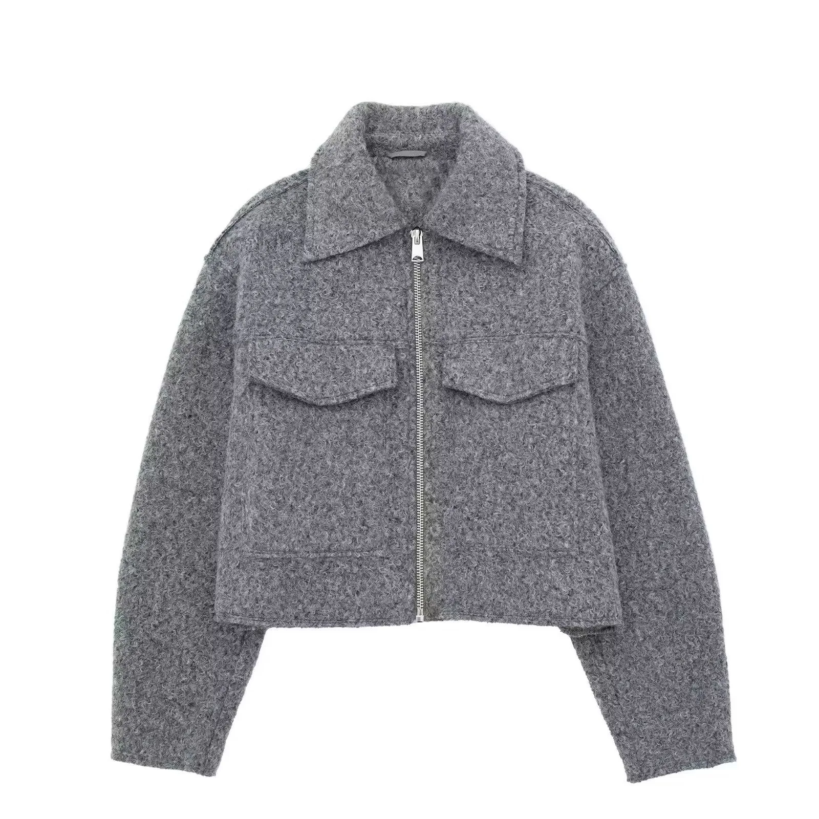 女性ジャケット秋春服ストリートファッションソフト織りショート - Street Fashion Shanghai のレビューと価格