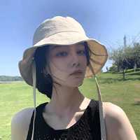 Japanese Drawstring Homemade Handmade Hat Fisherman Hat Women Summer Quick-drying Lightweight Sun Protection Sun Hat Basin Hat