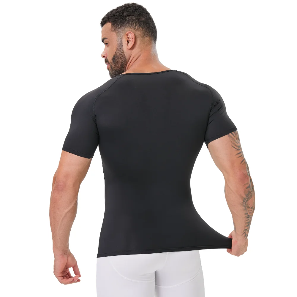 Men‘s Body Shaper Sleeveless Compression Tank Top Round Neck Tummy Control Breathable Slim Fit Summer Fitness Undershirt