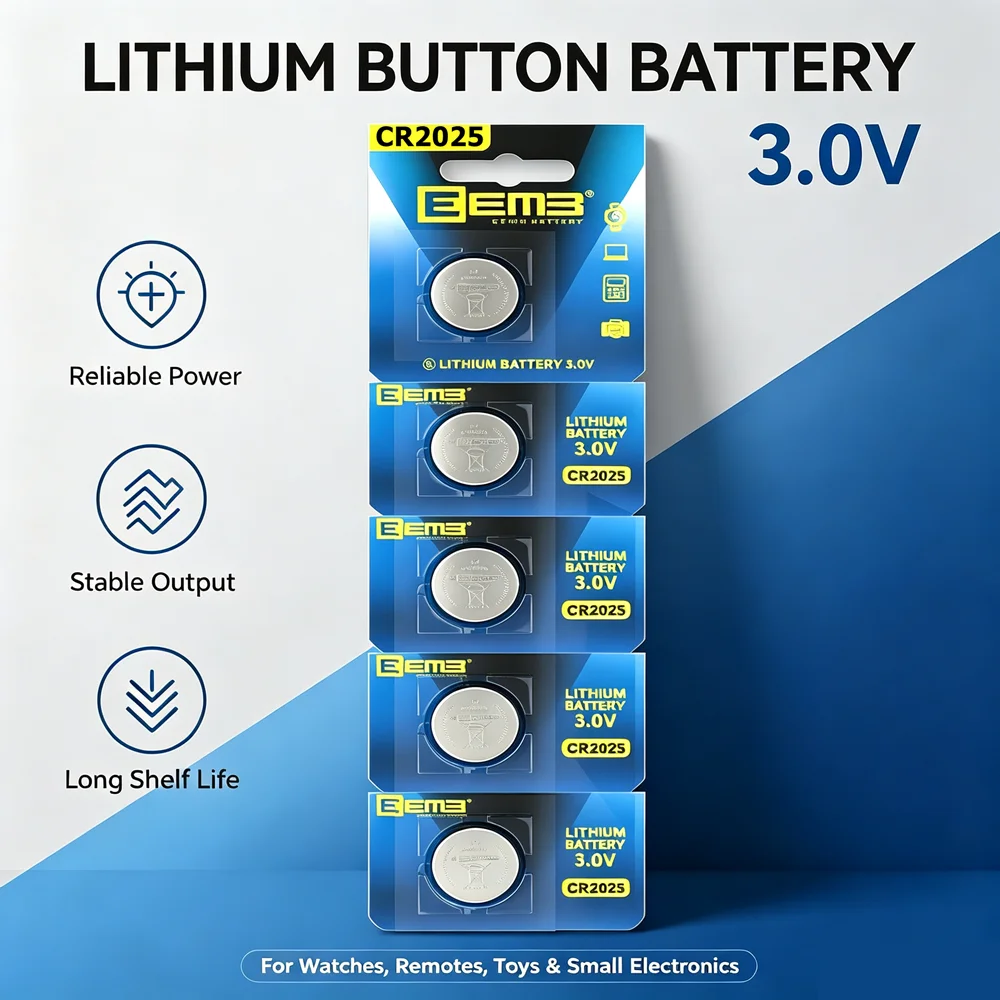 EEMB CR2025 3V 150mAh Lithium Coin Cell Battery Non-Rechargeable 10/20/50PCS for Car Key Fob