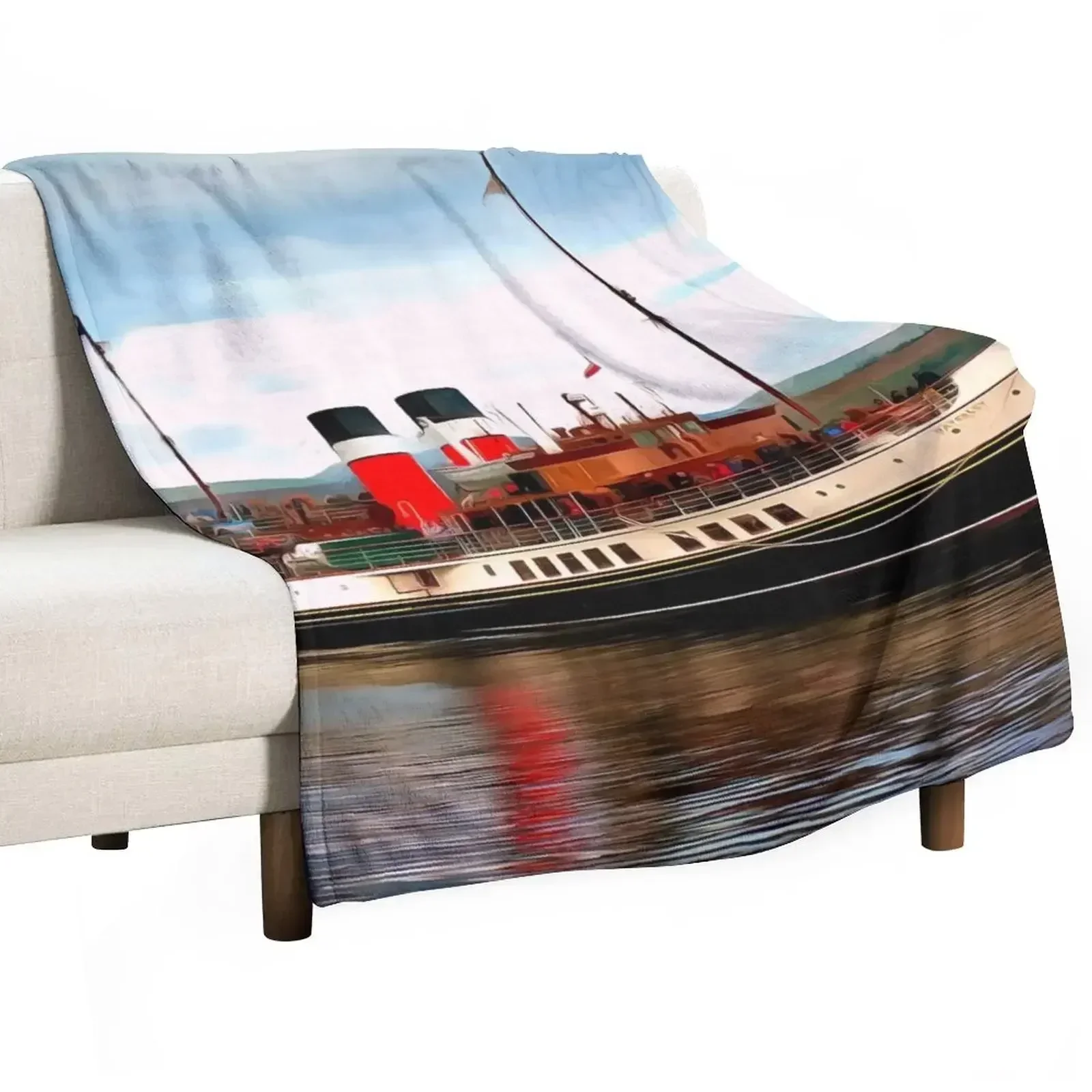 

Waverley Paddle Boat (Painting) Throw Blanket Bed linens sofa bed Thins bed plaid Blankets