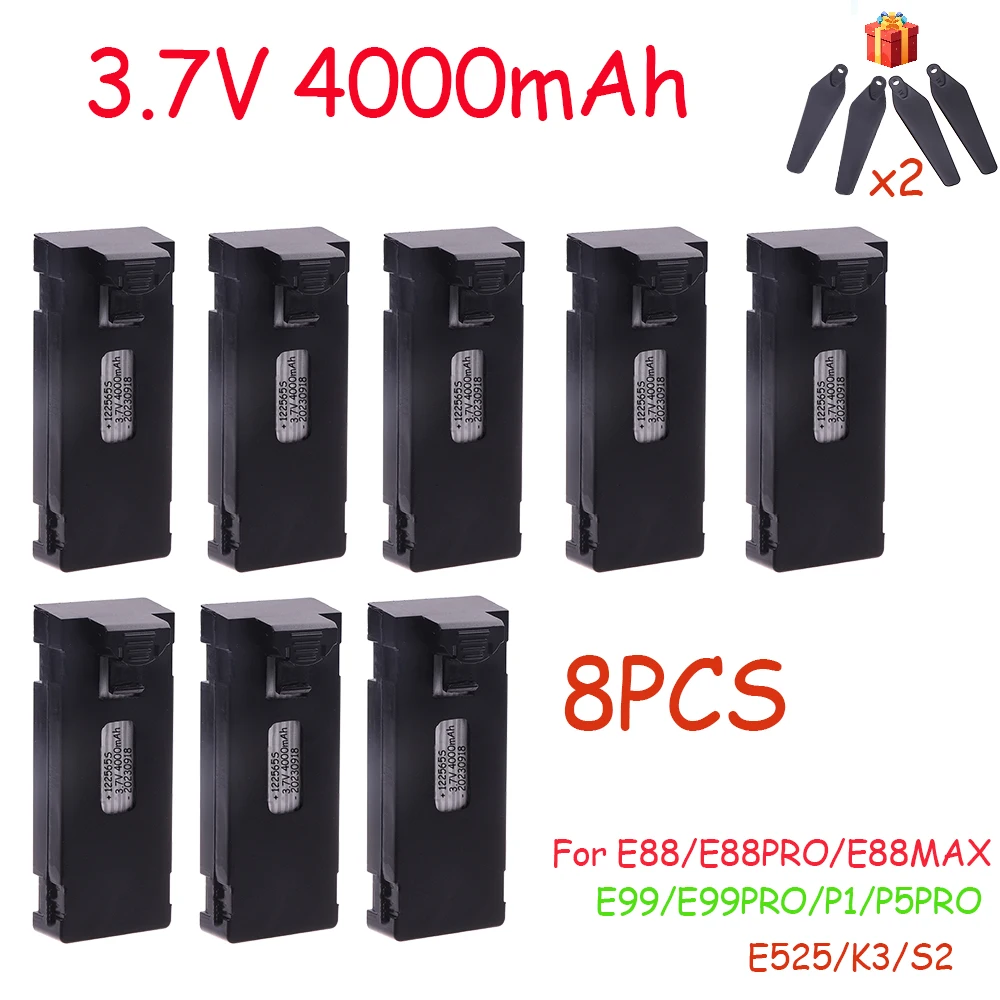 3.7V 4000mAh Rechargeable Li-ion Battery For RC Drone E88 E88PRO E99 P1 K3 P10 A13 S98 E525 RC Quadcopter Parts Battery 1-10pcs