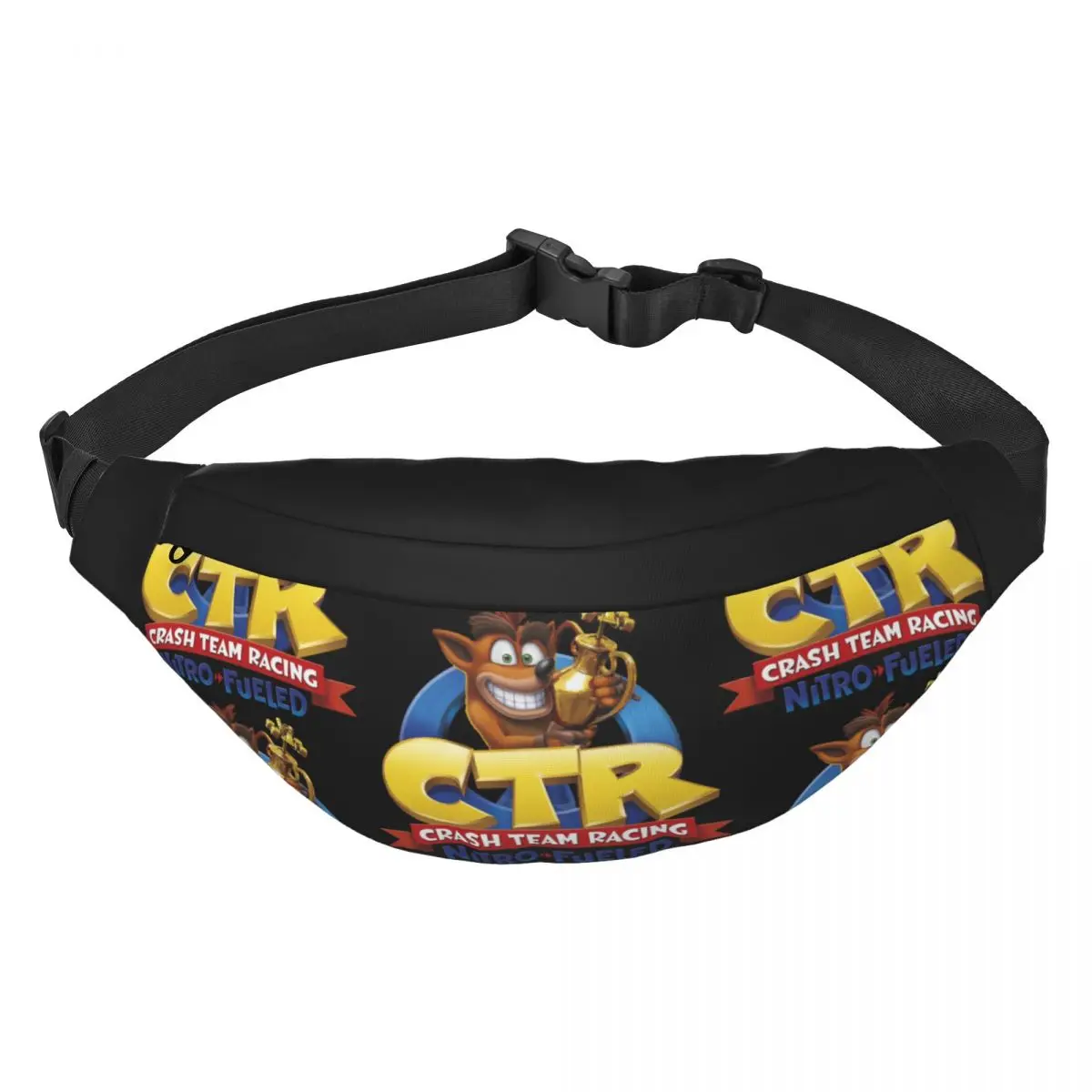 Crash Team Racing Unisex Waist Bag Multifunction Sling Crossbody Bags Chest Bags Short Trip Waist Pack