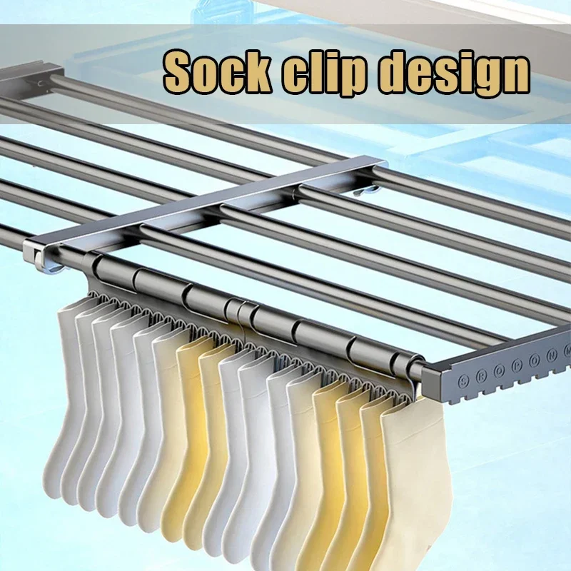Home Furniture Foldable Clothes Drying Rack Stainless Steel for Balcony Bedroom Drying Shoes Clothes Towel Organizer Window Shoe