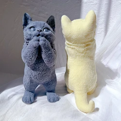 21CM Standing Cat Silicone Mold Animal Soy Wax Candle Silicone Mould Cats Lover Home Decor Gift