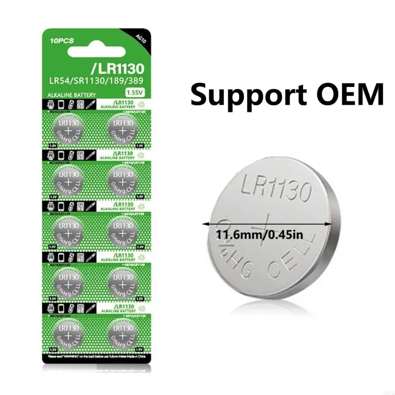 20CB 10xLR1130 Alkaline Batteries Button Coin -Batterie für Spielzeuguhren und Zubehör