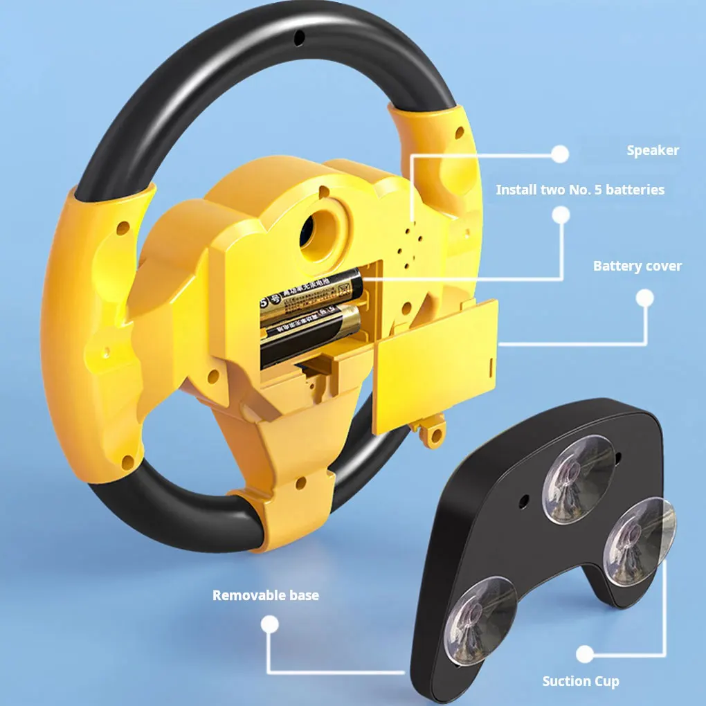 Detachable Shining Eletric Simulation Steering Wheel Toy with Light Kids Early Educational Stroller Steering Wheel Vocal Toys