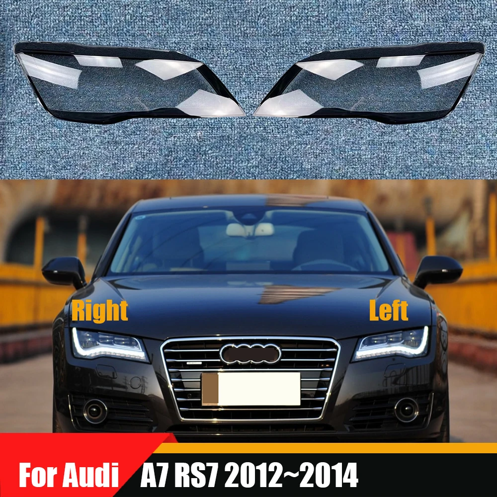 For Audi A7 RS7 2012~2014 Front Headlight Shell Transparent Headlamp Cover Lamp Shade Plexiglass Replace Original Lampshdade