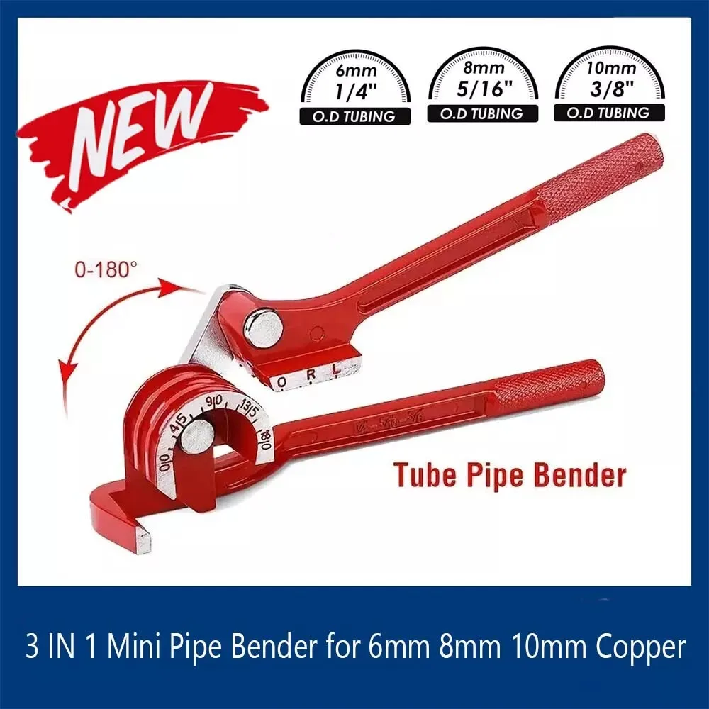 Imperial Mini Brake Pipe Bender Hand Tool 3 In1 6mm 8mm 10mm Brass Copper Steel Tube Manual Bending Tool 180 Degree