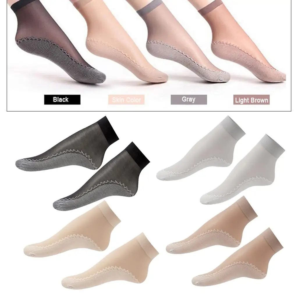 

20pcs Lady Nylon Silk Summer Socks Transparent Anti-Slip Socks Anti-Scratch