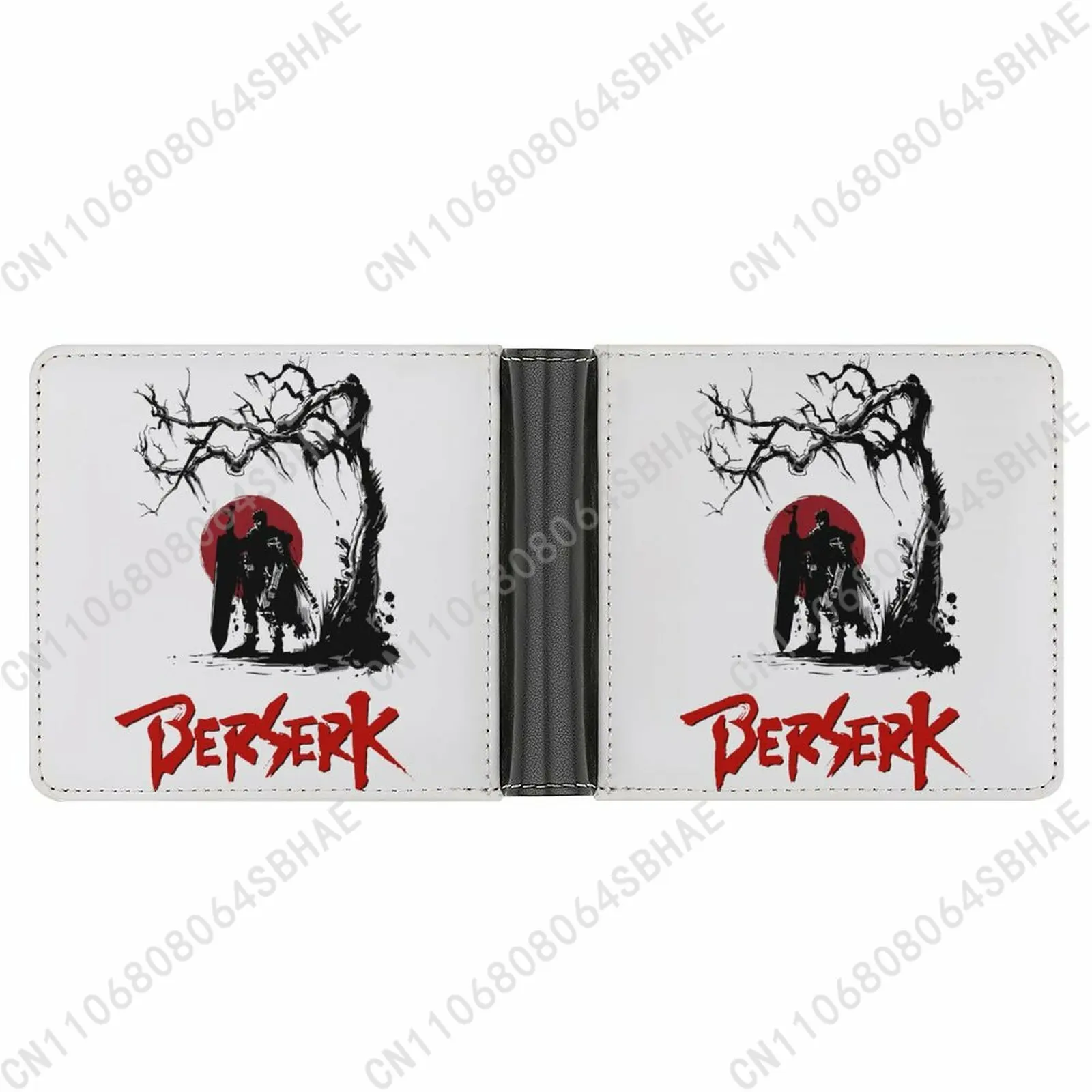 

Berserk Guts Black Swordsman Trendy Leather Wallet Teenage Girls Boys Personalized Slim Credit Card Holder Small Purse School