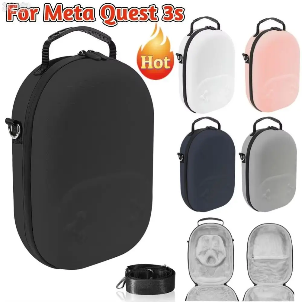 Shockproof VR Glasses Storage Bag EVA Portable Protective Box Shoulder Strap Anti-fall for Meta Quest 3S/3 Headset