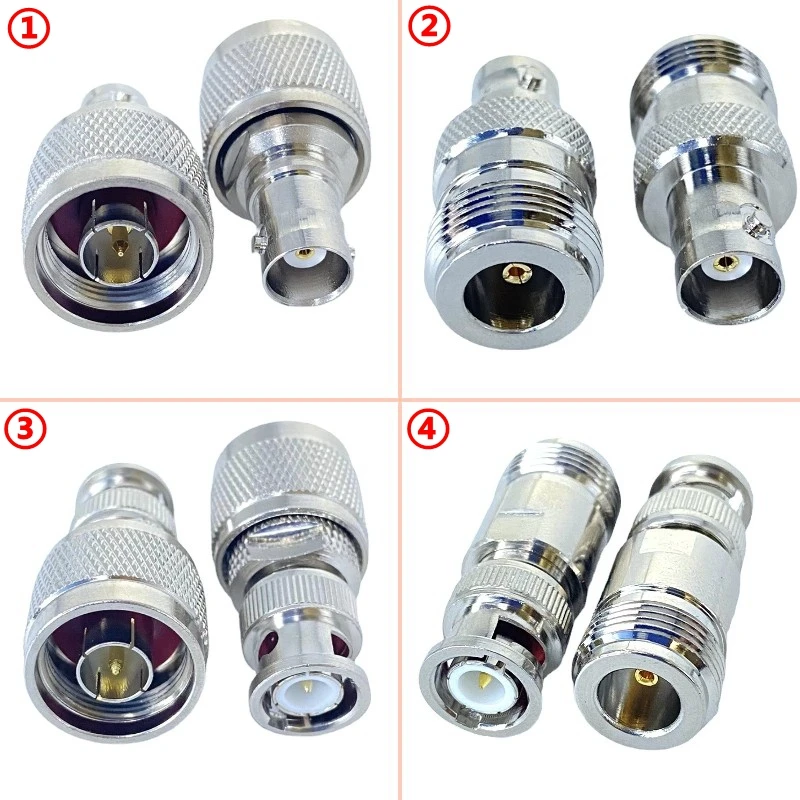 Conector macho de 1 piezas L16 N a BNC, BNC Q9 a N Conector hembra, adaptador Coaxial de ángulo recto RF, entrega rápida de cobre