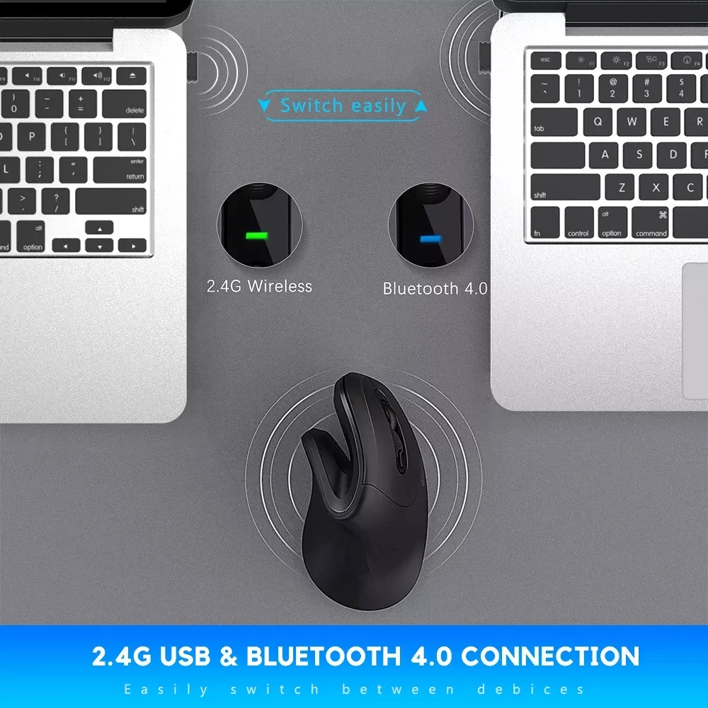 Imagem -04 - Dareu Bluetooth 2.4g Mouse sem Fio Silencioso Dual Mode Ergonômico Mudo Ratos de Jogos para pc Macbook Laptop Gamer